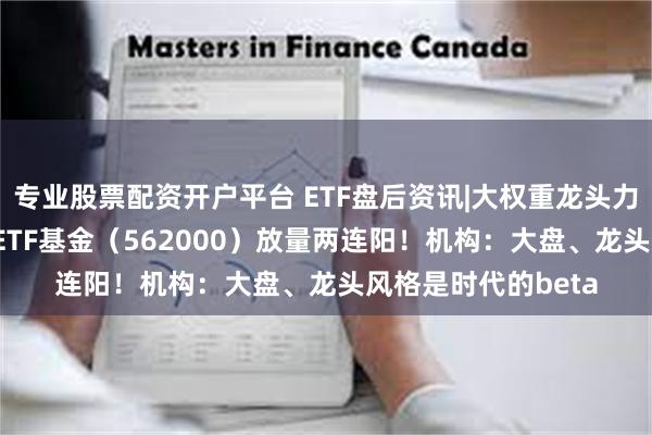 专业股票配资开户平台 ETF盘后资讯|大权重龙头力挺指数，中证100ETF基金（562000）放量两连阳！机构：大盘、龙头风格是时代的beta