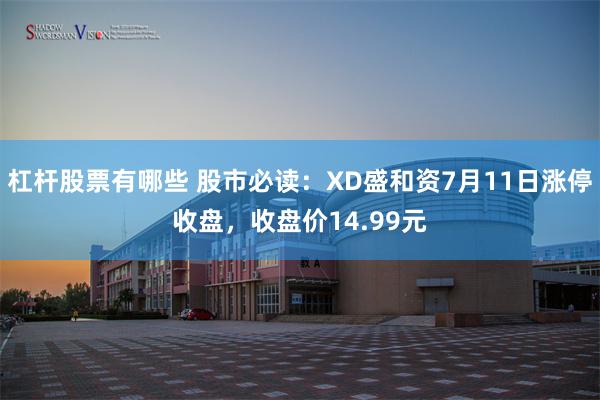杠杆股票有哪些 股市必读：XD盛和资7月11日涨停收盘，收盘价14.99元